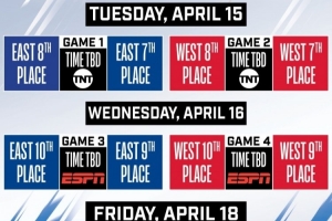 半岛体育app下载-附加赛赛程出炉：4月16日第八VS第七 19日决出东西部8号种子